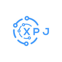 XPJ technology letter logo design on black  background. XPJ creative initials technology letter logo concept. XPJ technology letter design.
