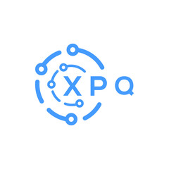 XPQ technology letter logo design on black  background. XPQ creative initials technology letter logo concept. XPQ technology letter design.
