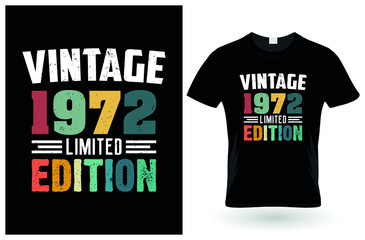 Vintage 1972 limited edition tShirt design - obrazy, fototapety, plakaty