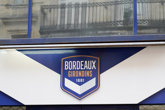 Girondins de Bordeaux logo brand and text sign shop front of store football soccer fan