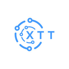 XTT technology letter logo design on black  background. XTT creative initials technology letter logo concept. XTT technology letter design.