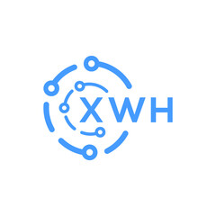 XWH technology letter logo design on white  background. XWH creative initials technology letter logo concept. XWH technology letter design.