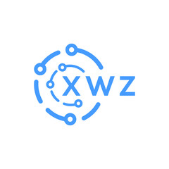 XWZ technology letter logo design on white  background. XWZ creative initials technology letter logo concept. XWZ technology letter design.