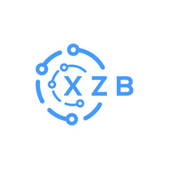 XZB technology letter logo design on white  background. XZB creative initials technology letter logo concept. XZB technology letter design.