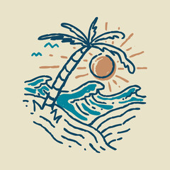 Great summer for surfing graphic illustration vector art t-shirt design