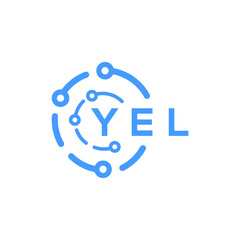 YEL technology letter logo design on white  background. YEL creative initials technology letter logo concept. YEL technology letter design.

