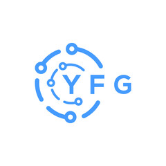 YFG technology letter logo design on white  background. YFG creative initials technology letter logo concept. YFG technology letter design.

