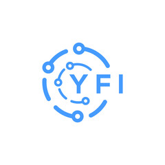 YFI technology letter logo design on white  background. YFI creative initials technology letter logo concept. YFI technology letter design.
