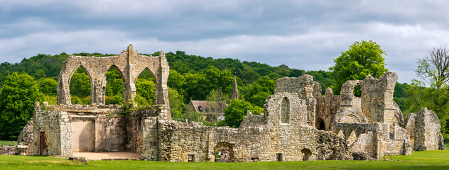 The magnificent 12th century ruins of Bayham old abbey on the Kent East Sussex border in the south...