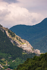 Aerial View of Forte di fenestrelle, Torino, Piedmont, Italy