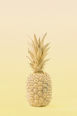Creative yellow Summer tropical fruit concept of pastel tasty pineapple. A refreshing healthy snack..