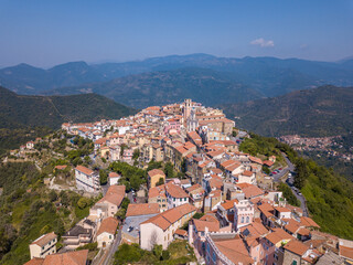 Fototapeta na wymiar View of Perinaldo, Imperia, Liguria, Italy