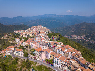 Naklejka na ściany i meble View of Perinaldo, Imperia, Liguria, Italy