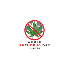 world anti drug day logo poster concept.