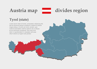 Vector map Austria, region Tyrol