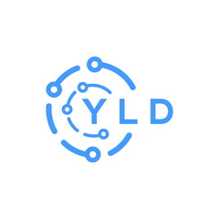 YLD technology letter logo design on white  background. YLD creative initials technology letter logo concept. YLD technology letter design.