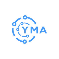 YMA technology letter logo design on white  background. YMA creative initials technology letter logo concept. YMA technology letter design.