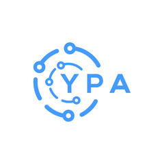 YPA technology letter logo design on white  background. YPA creative initials technology letter logo concept. YPA technology letter design.