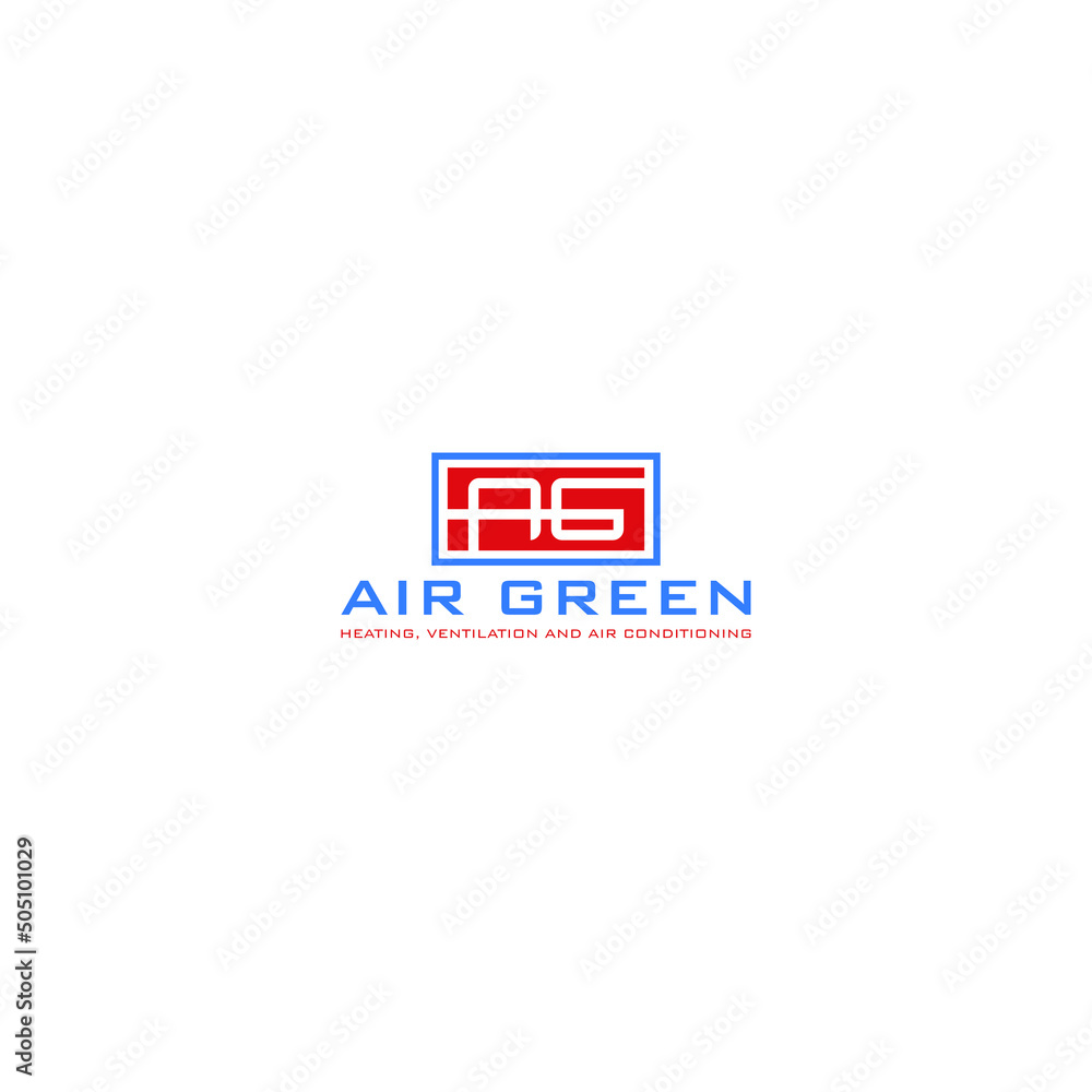 Poster abstract initial letter a and g in red color isolated in blue and red rectangle shape applied for hv
