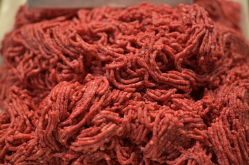 Minced beaf on a market in Athens-Greece.