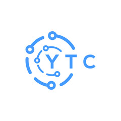 YTC technology letter logo design on white  background. YTC creative initials technology letter logo concept. YTC technology letter design.