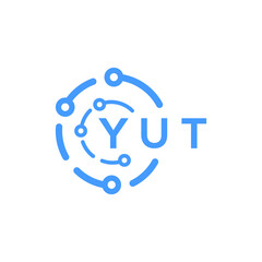 YUT technology letter logo design on white  background. YUT creative initials technology letter logo concept. YUT technology letter design.