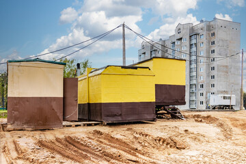 Fototapeta premium Mobile office buildings or container site office for construction site.