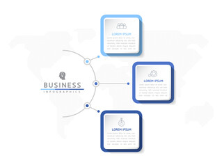 Vector illustration, infographics design, template, marketing, information, with 3 options or steps