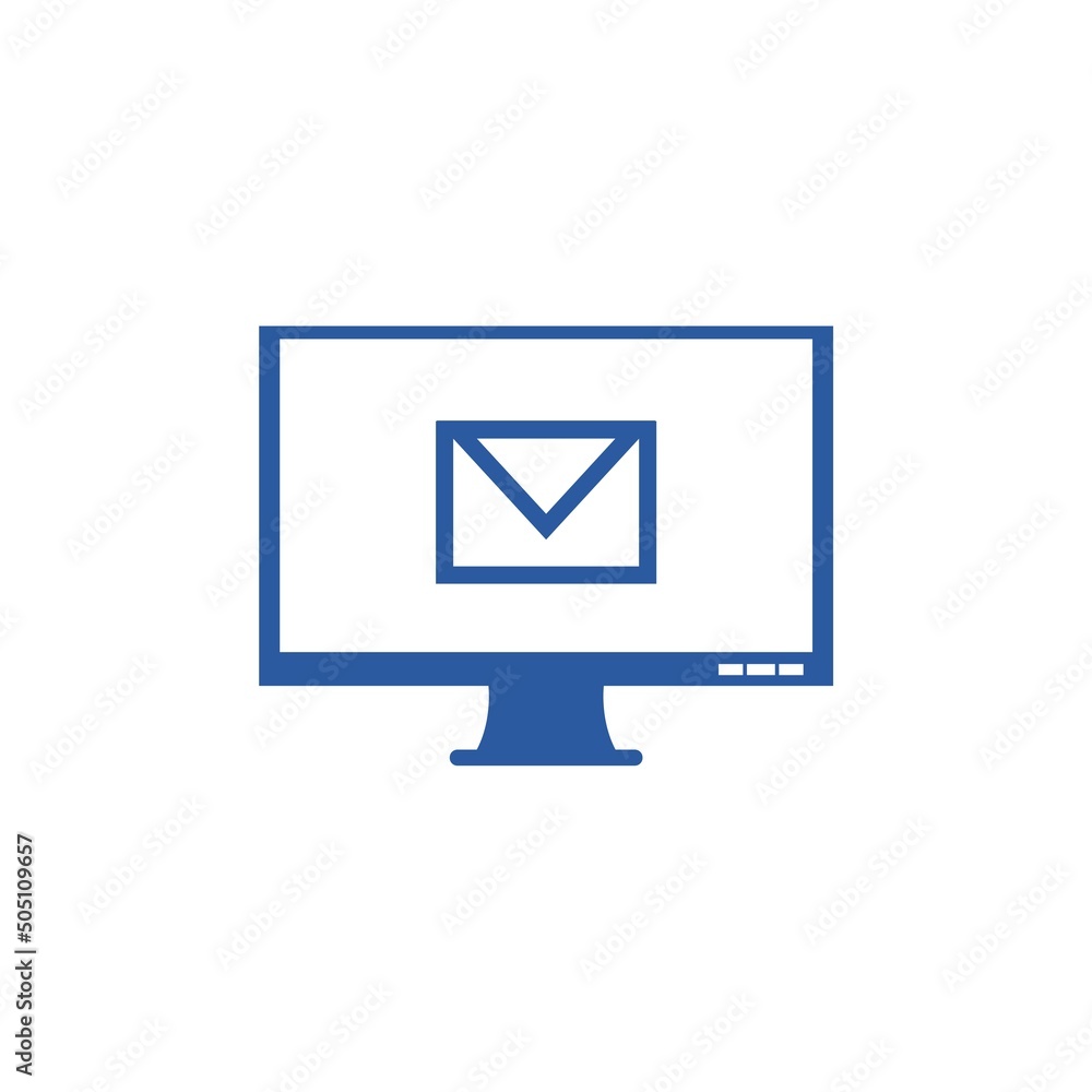 Poster check mail icon. computer monitor, display icon isolated on white background