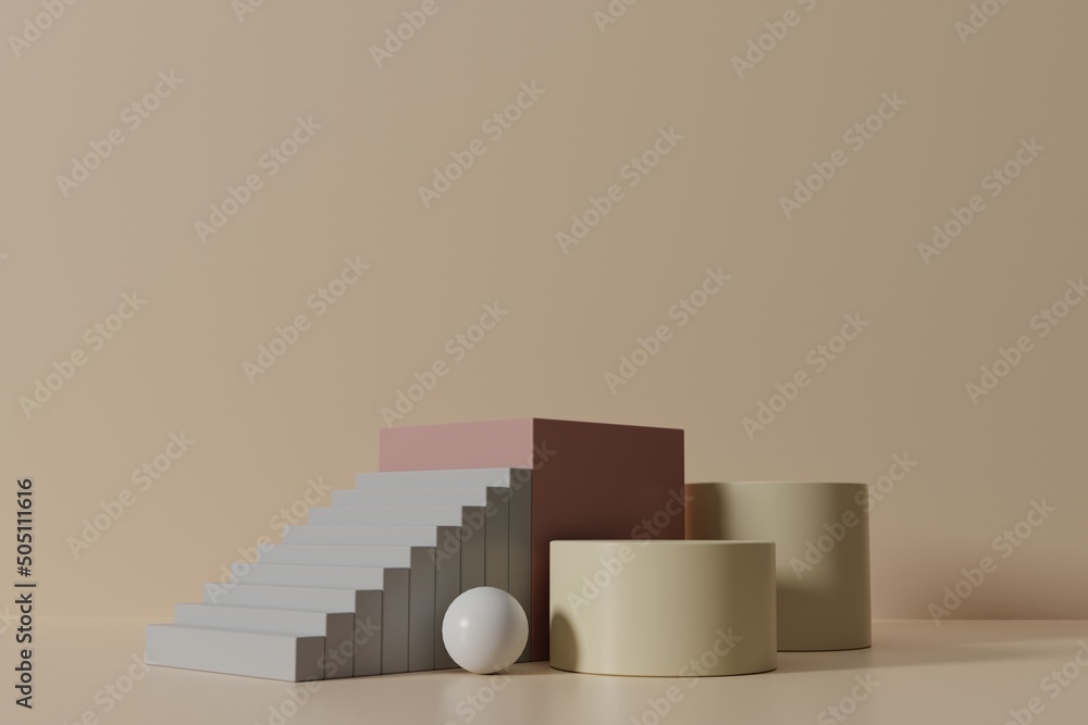 Poster 3d render abstract scene background