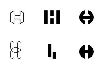 monogram letter h logo design templates inspiration