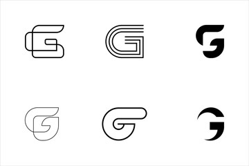 monogram letter g logo design templates inspiration