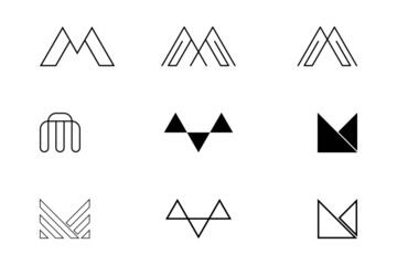 monogram letter m logo design templates inspiration - obrazy, fototapety, plakaty