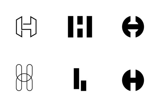 monogram letter h logo design templates inspiration