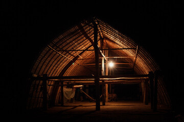 Traditional housing structure of the Asurini tribe of Baixo Amazonas in the Brazilian Amazon