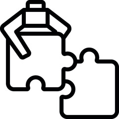 Fototapeta premium Puzzle Robot Arm Icon