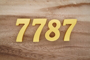 Number 7787 is made of 1 cm thick teak, painted gold on top of real wood with dark brown to light...