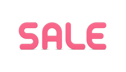 Sale pink realistic 3d icon marketing retail advertising vector illustration. Store market promotion