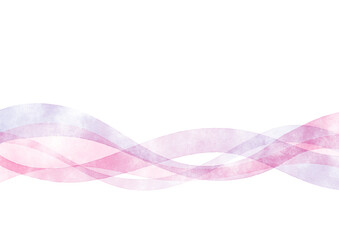 手描きの波の背景　ピンク