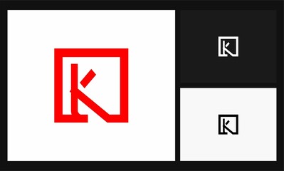 monogram letter K minimalist concept design logo