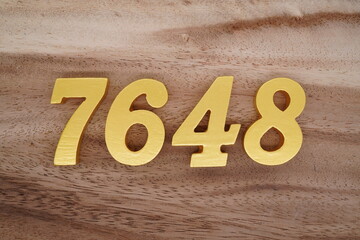Number 7648 is made of 1 cm thick teak, painted gold on top of real wood with dark brown to light...