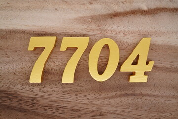 Number 7704 is made of 1 cm thick teak, painted gold on top of real wood with dark brown to light...