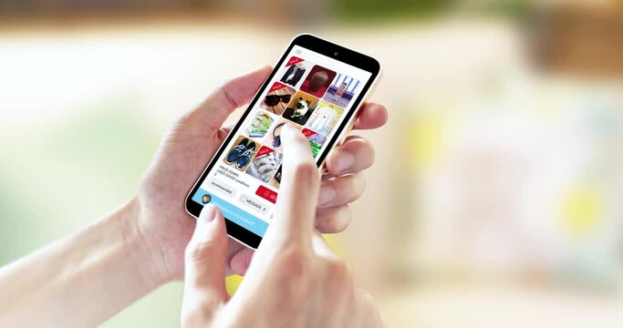 Image of using a flea market app indoors