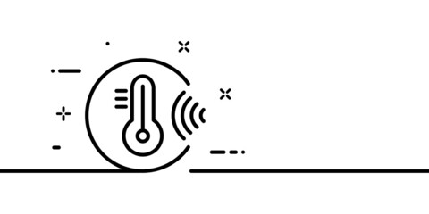 Fototapeta premium Thermometer line icon. Temperature, cold, heat, heat, winter, summer, measure, outdoor, indoor, person, physics, air, water. Household appliance concept. One line style