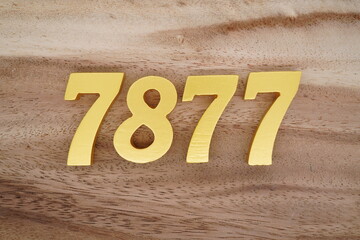 Number 7877 is made of 1 cm thick teak, painted gold on top of real wood with dark brown to light...