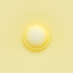 Sphere or drop on yellow background. Minimal styled concept.