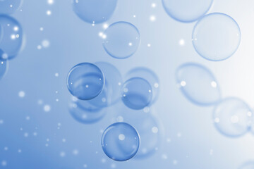 Beautiful Shiny Purple Soap Bubbles Background. Soap Sud Bubbles Water.