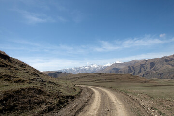 Fototapeta na wymiar winding mountain road. The Republic of Dagestan. Russia