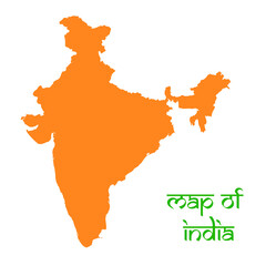 Map of India, state borders, isolated vector illustration with text in Sanskrit style.