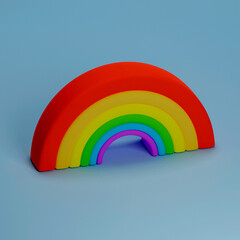 LGBT rainbow. Colorful Rainbow. 3d render. Pride.